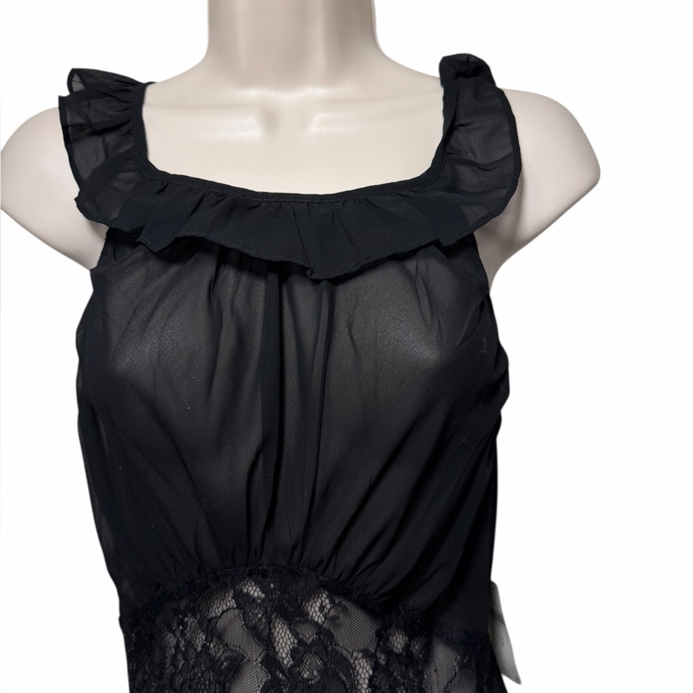 By Anthropologie Black Sheer Lace Midi Women’s Dress Size Medium New With Tags - Picture 10 of 15